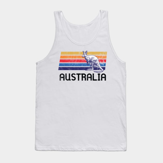 Australia Retro Vintage Flag Outback Kangaroo Mate Melbourne Open Map Animals Tank Top by Shirtsurf